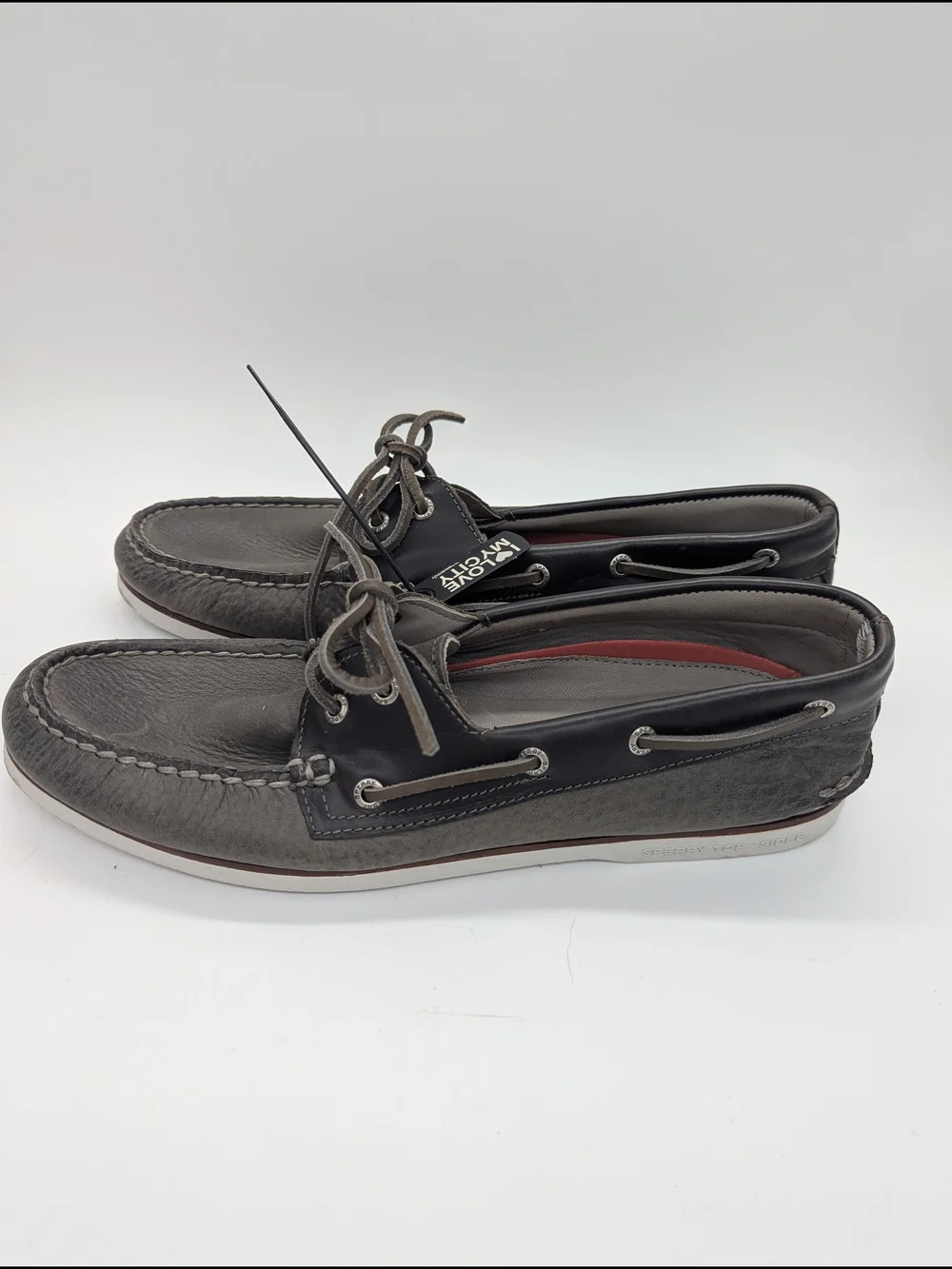 Sperry Gold Cup Boat Shoes Gray Soft Leather Mens Size 12 Preppy Vacation Resort